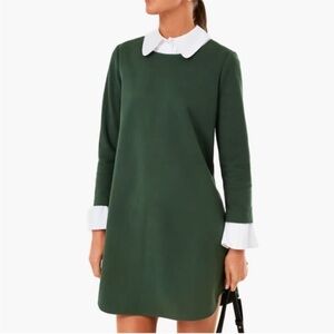 Tuckernuck English Ivy Dakotah Dress Sz XXL Green White contrast collar cuff